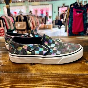 Vans Iridescent Checkered Slip-On Shoes